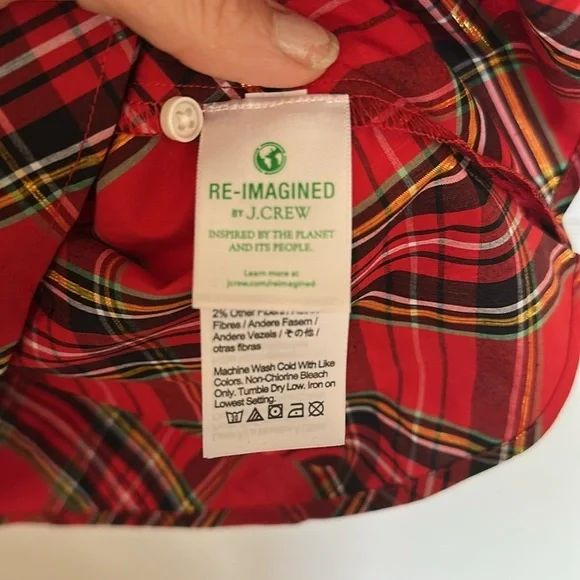 Brand new with tag Ruffleneck sleeveless poplin top Good Tidings plaid small - Picture 10 of 12